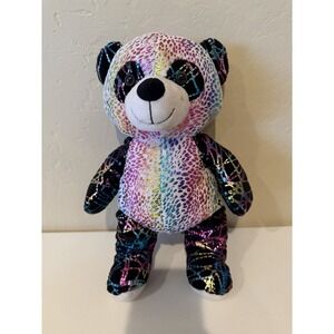 KellyToy Panda Black & White w/Rainbow Foil Detail w/Tag